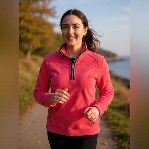 Nautica Fleece Zipper Jacket Orange Color XL Fall Winter Spring